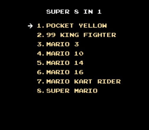 Список игр Super 8 in 1