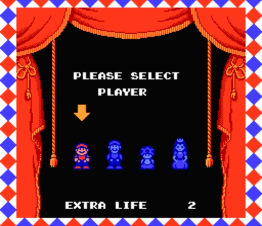 Выбор персонажа в игре Super Mario Bros. 2