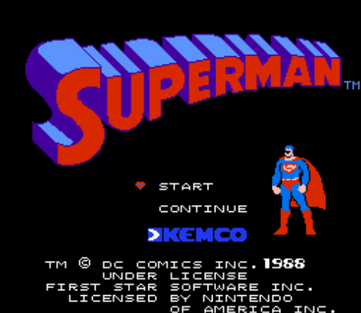 Начало игры Superman