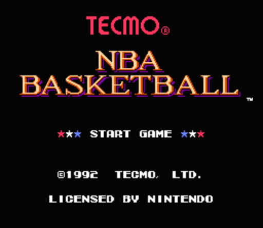 Начало игры Tecmo NBA Basketball