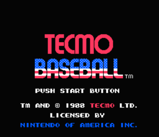 Начало игры Tecmo Baseball