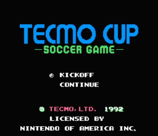 Начало игры Tecmo Cup Soccer Game