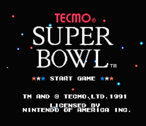 Начало игры Tecmo Super Bowl