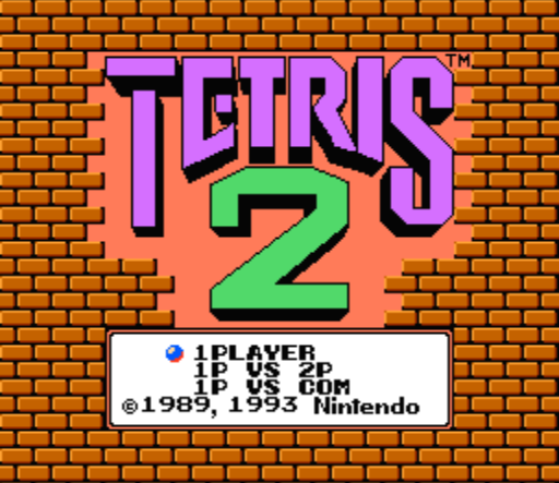 Главное меню игры Tetris 2