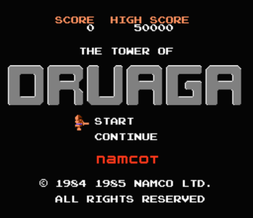 Начало игры The Tower of Druaga