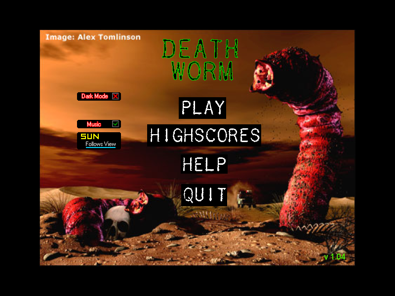 Главное меню игры Death Worm